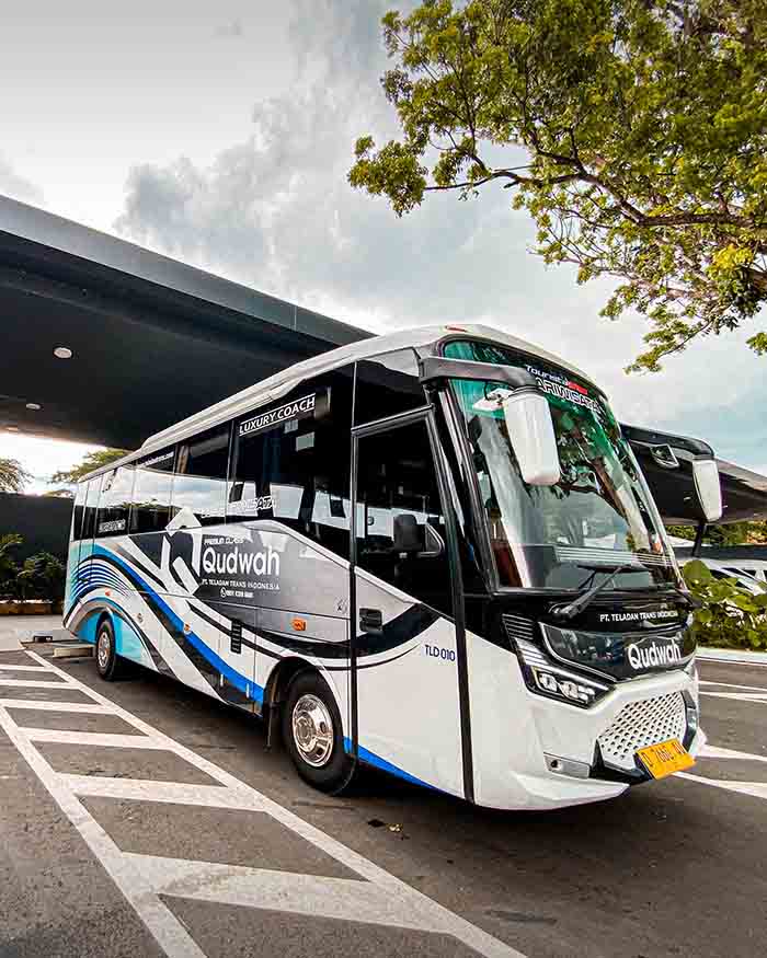 Bus pariwisata untuk rombongan medium bus